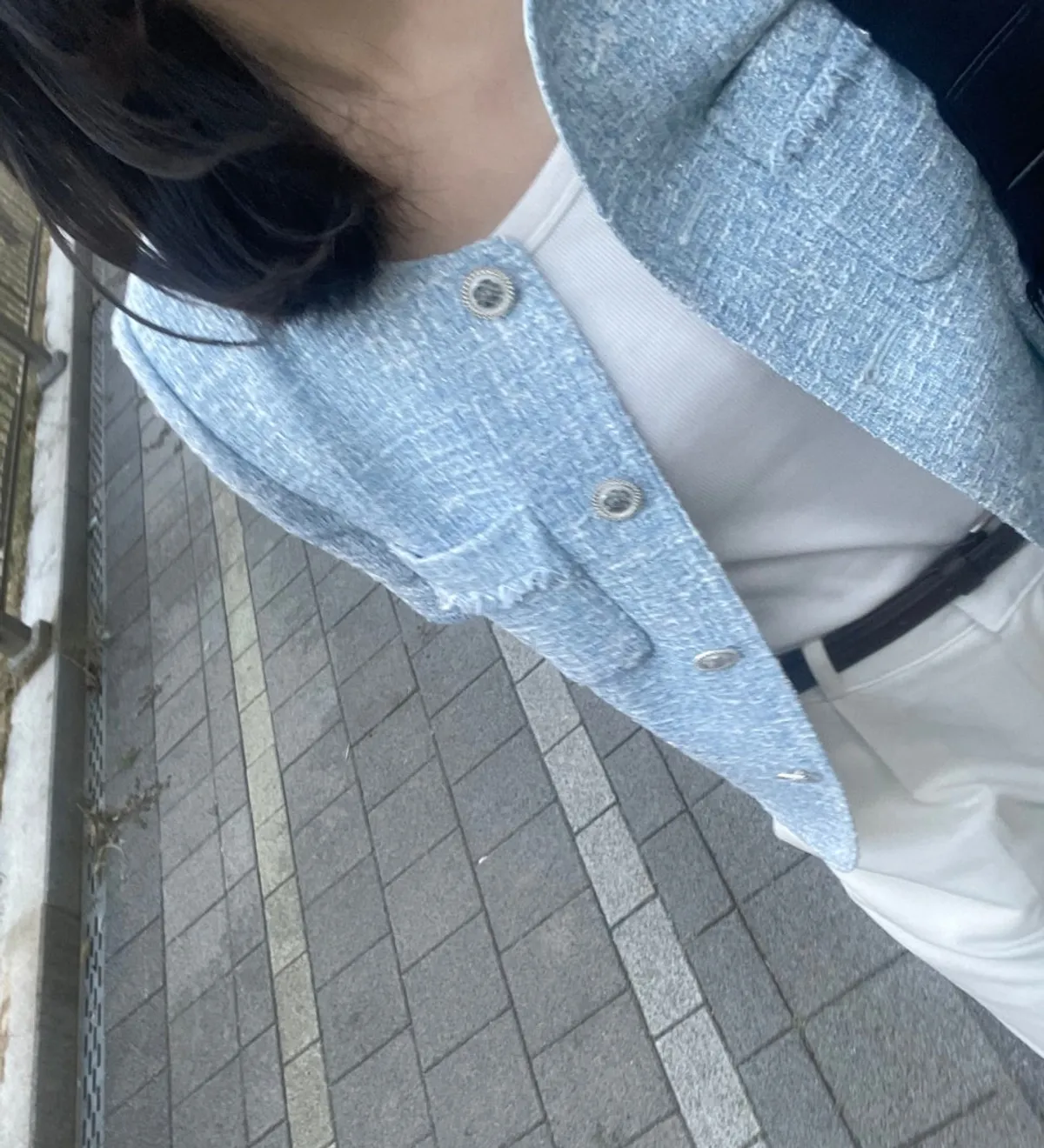 레이어드컷 완성 후 옆모습