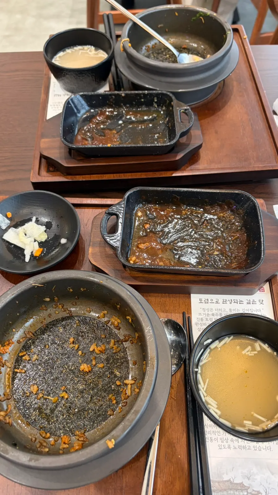 Empty hot stone bowl after the meal