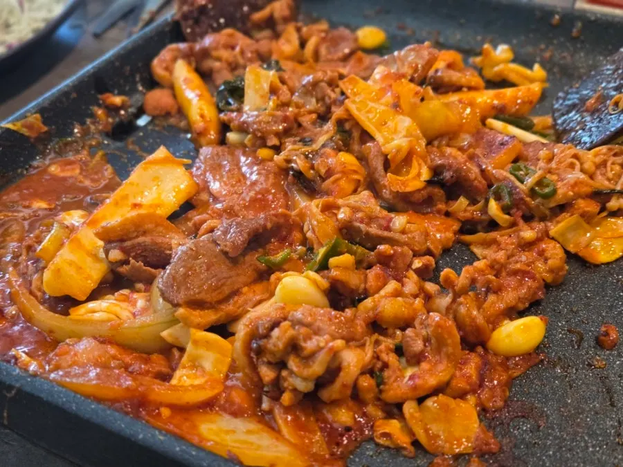 A piece of sauced duck stir-fry