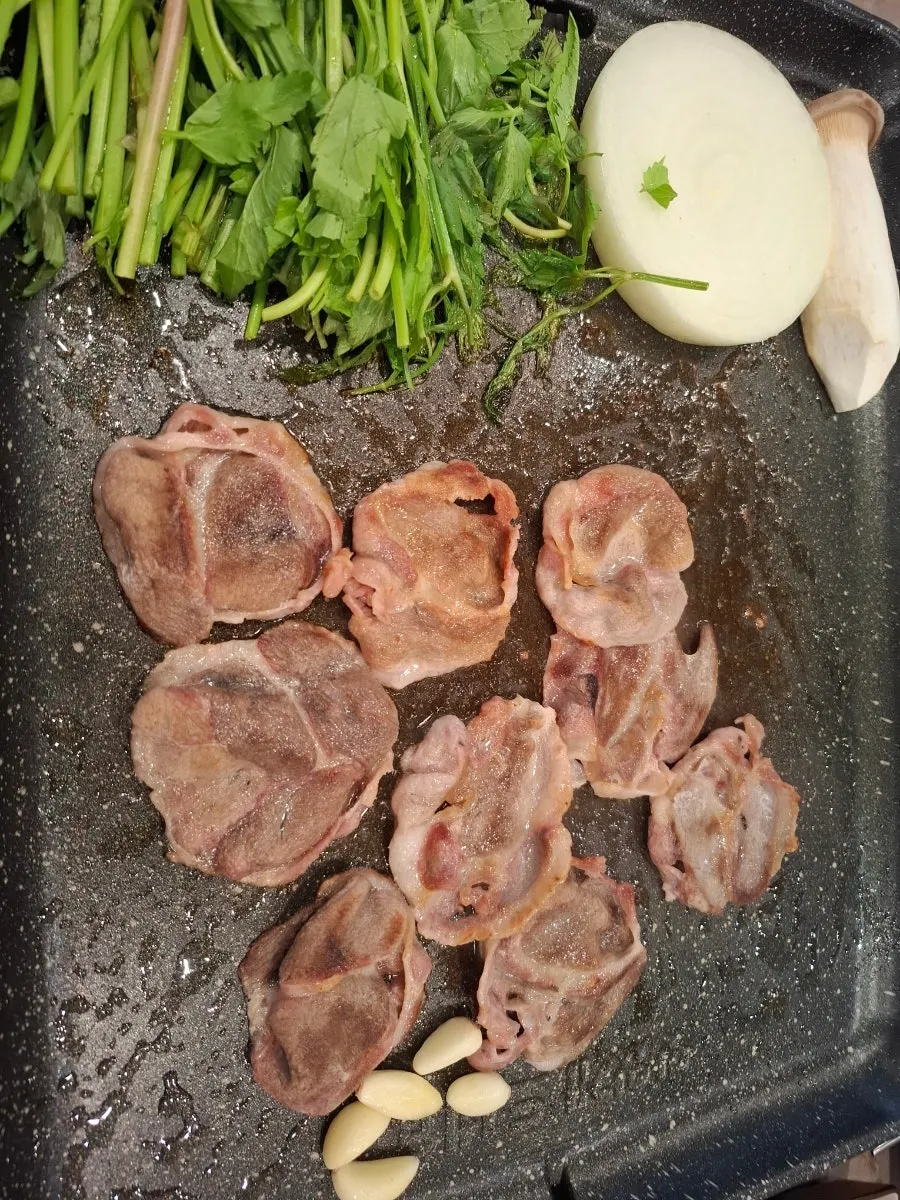 Duck chadol-gui on the grill