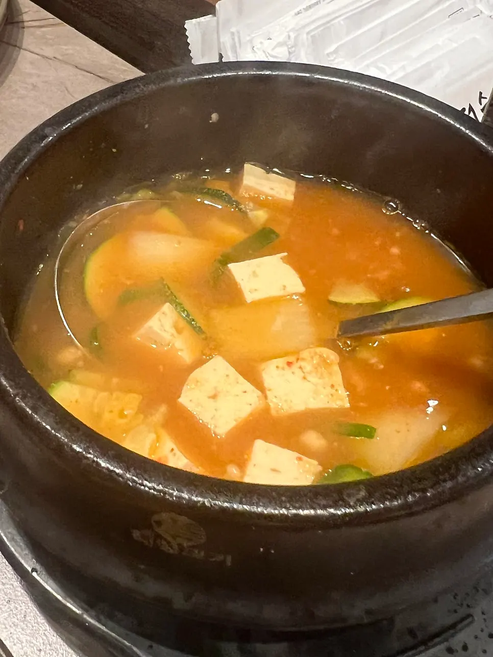 Doenjang jjigae served with the course