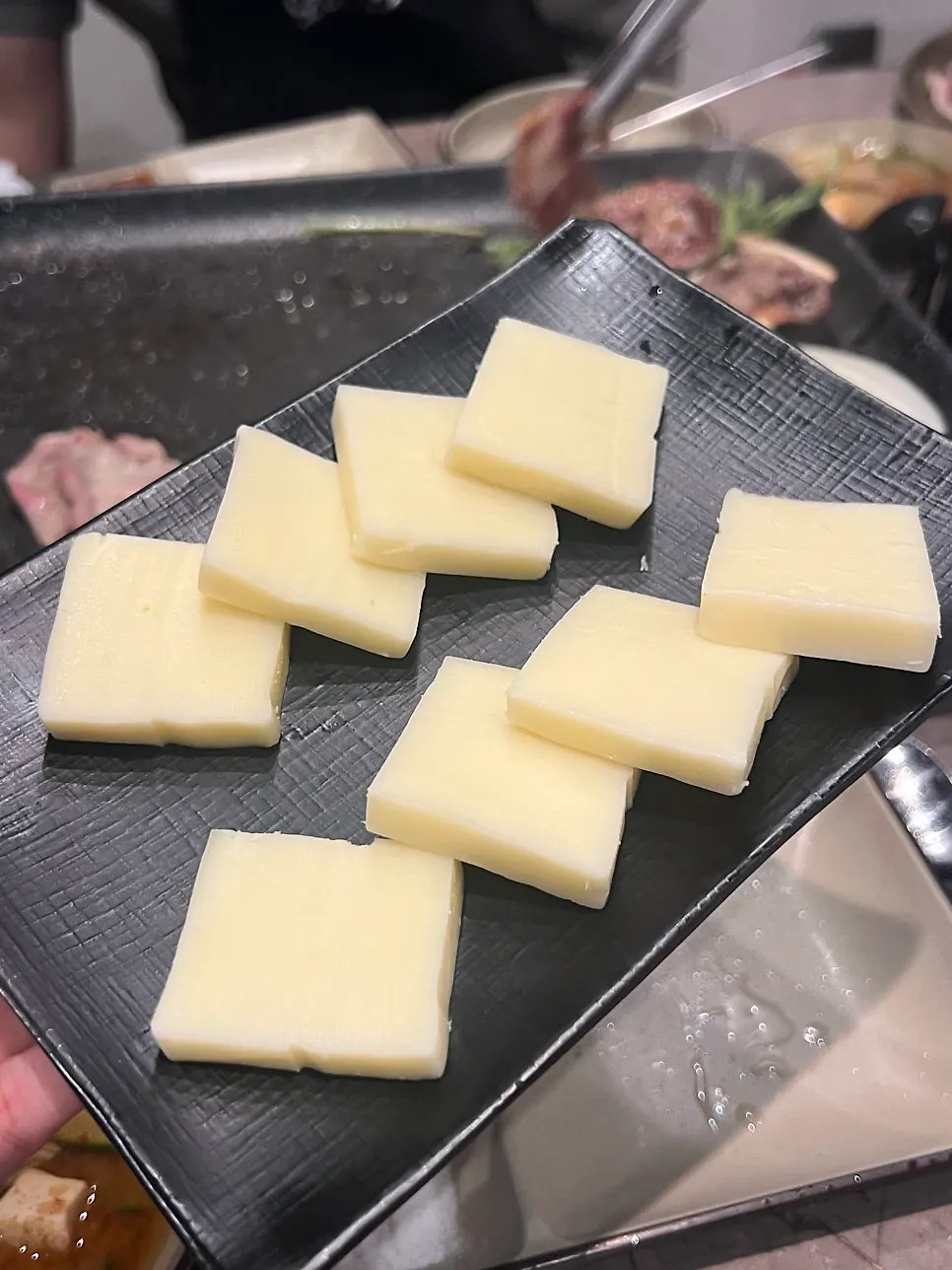 Grilled cheese cooking on the pan