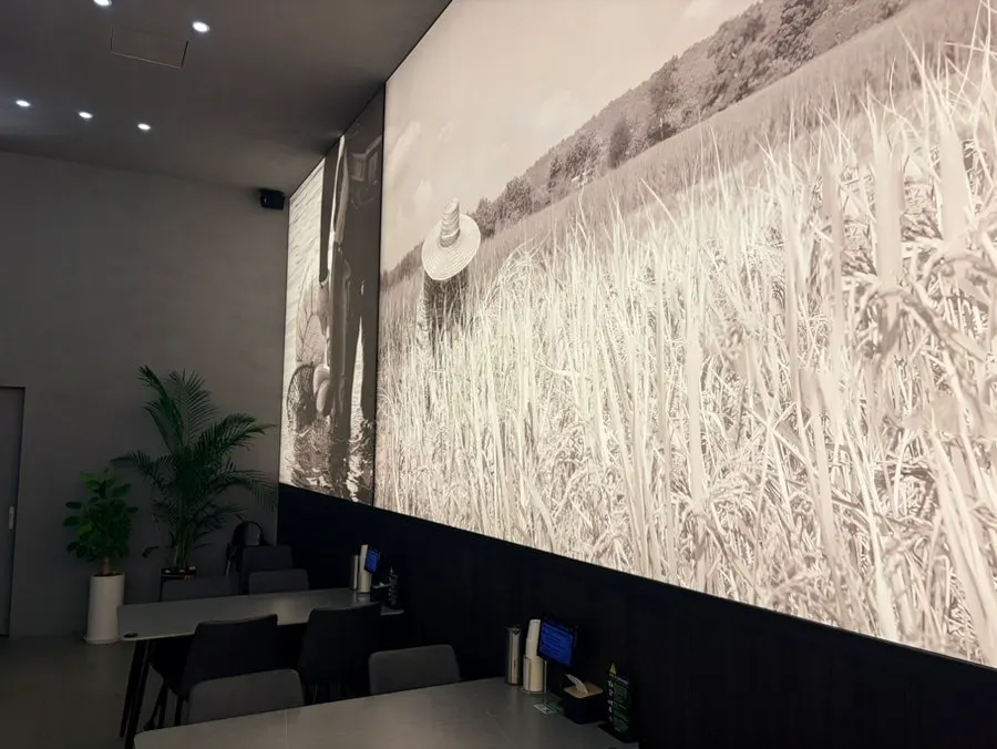 Gallery-like wall inside the restaurant