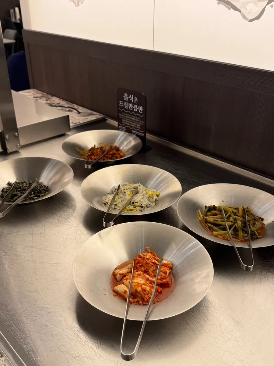 Side dishes laid out at the self-serve bar