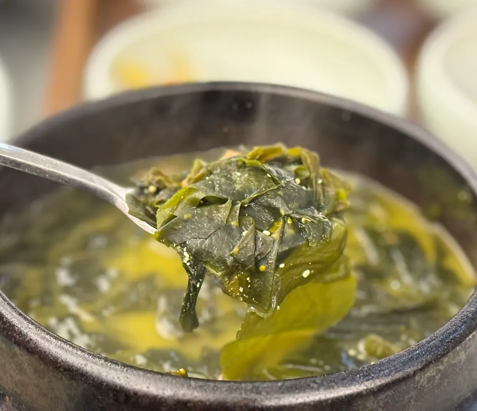 Two seaweed soup set meals on the table