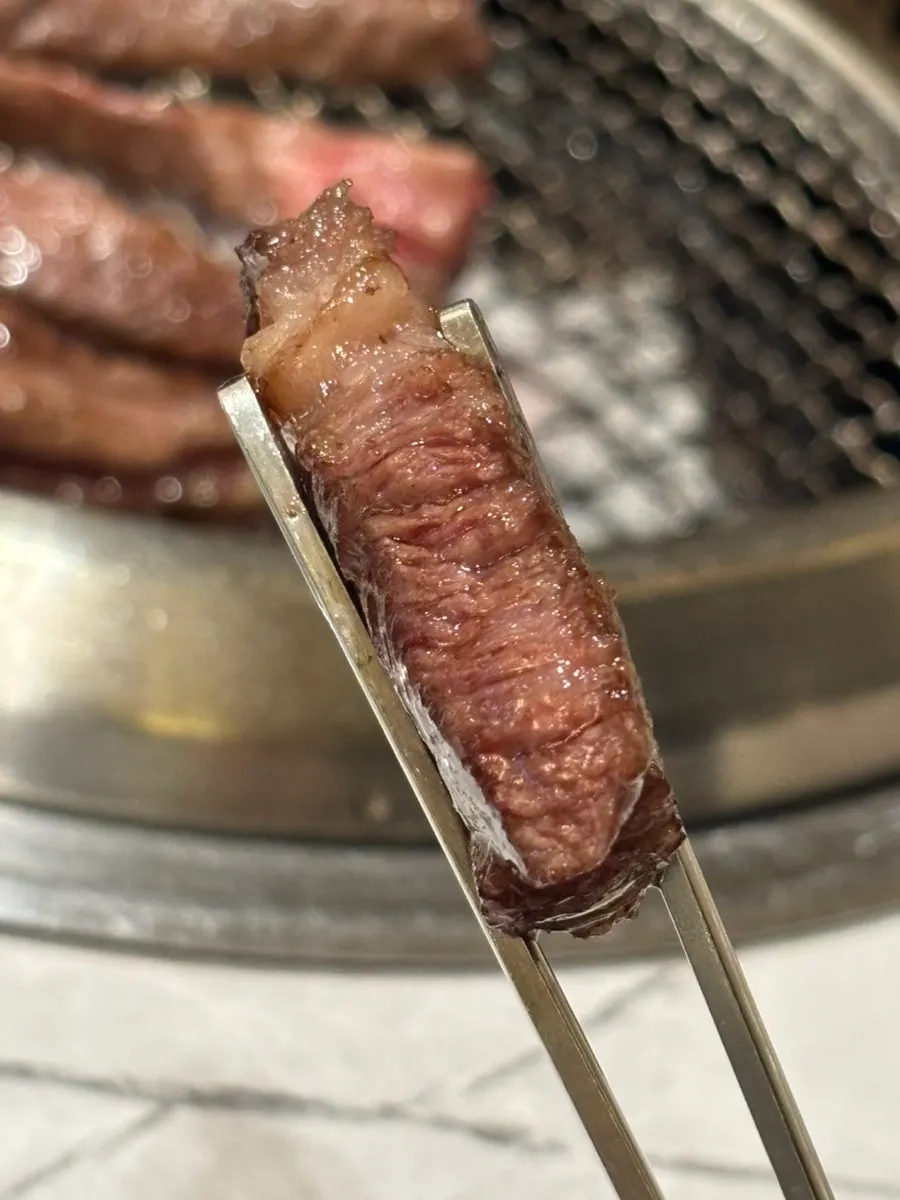 부위별로 구워 놓은 한우 고기