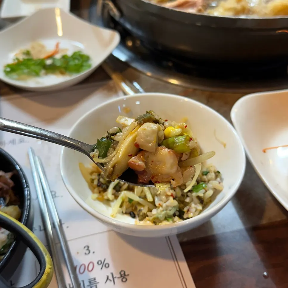 Nutritious rice with house special seasoned soy sauce