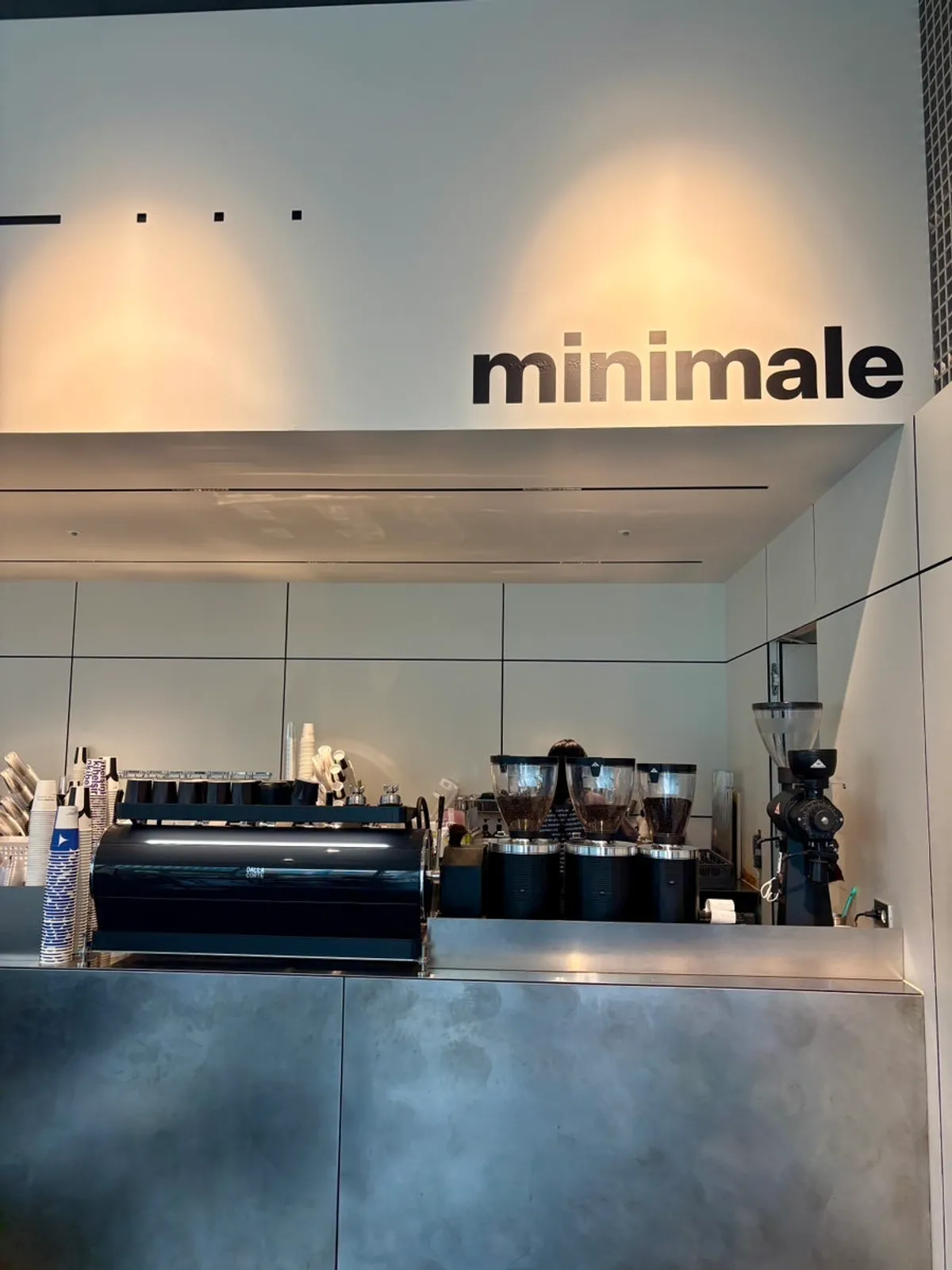 Warm, modern café exterior