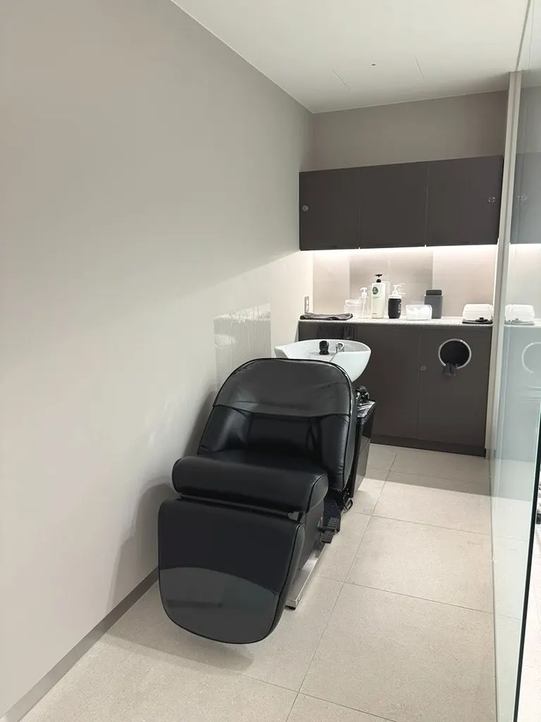 Separate shampoo area