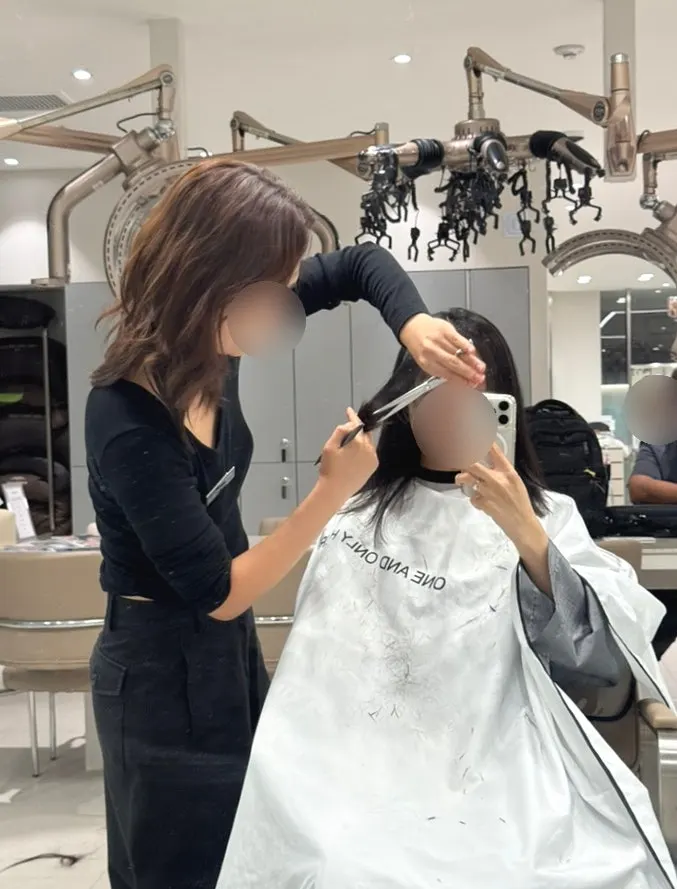 Lightly tidied hair ends