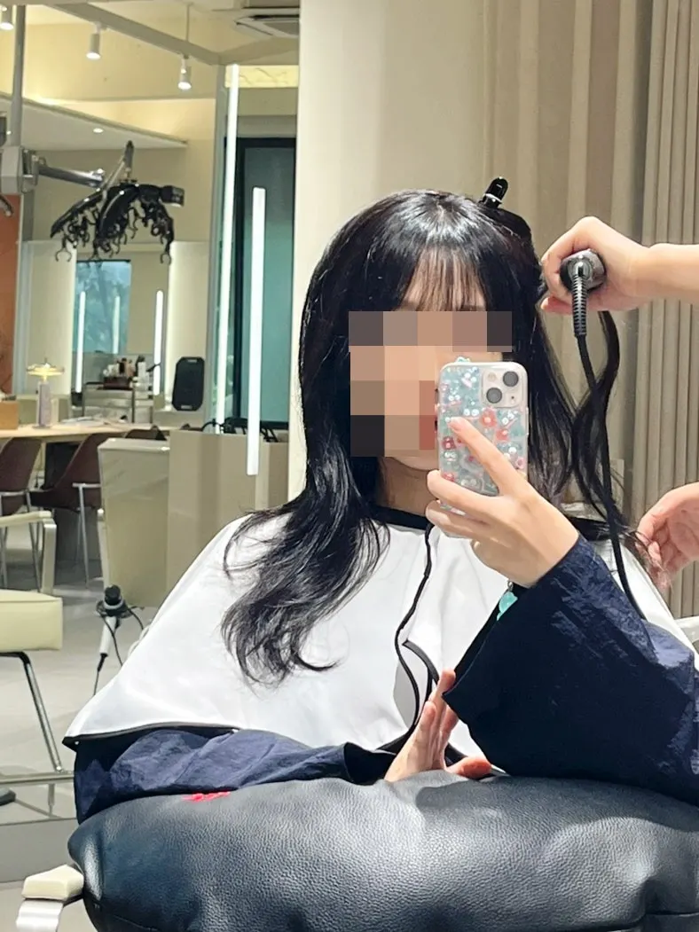 두피 앰플 도포 후 모발