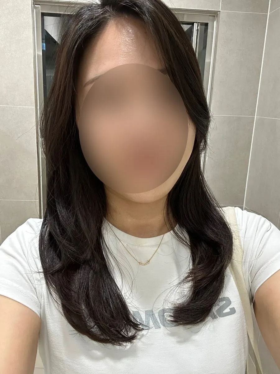 Back-view silhouette of the lightened hair