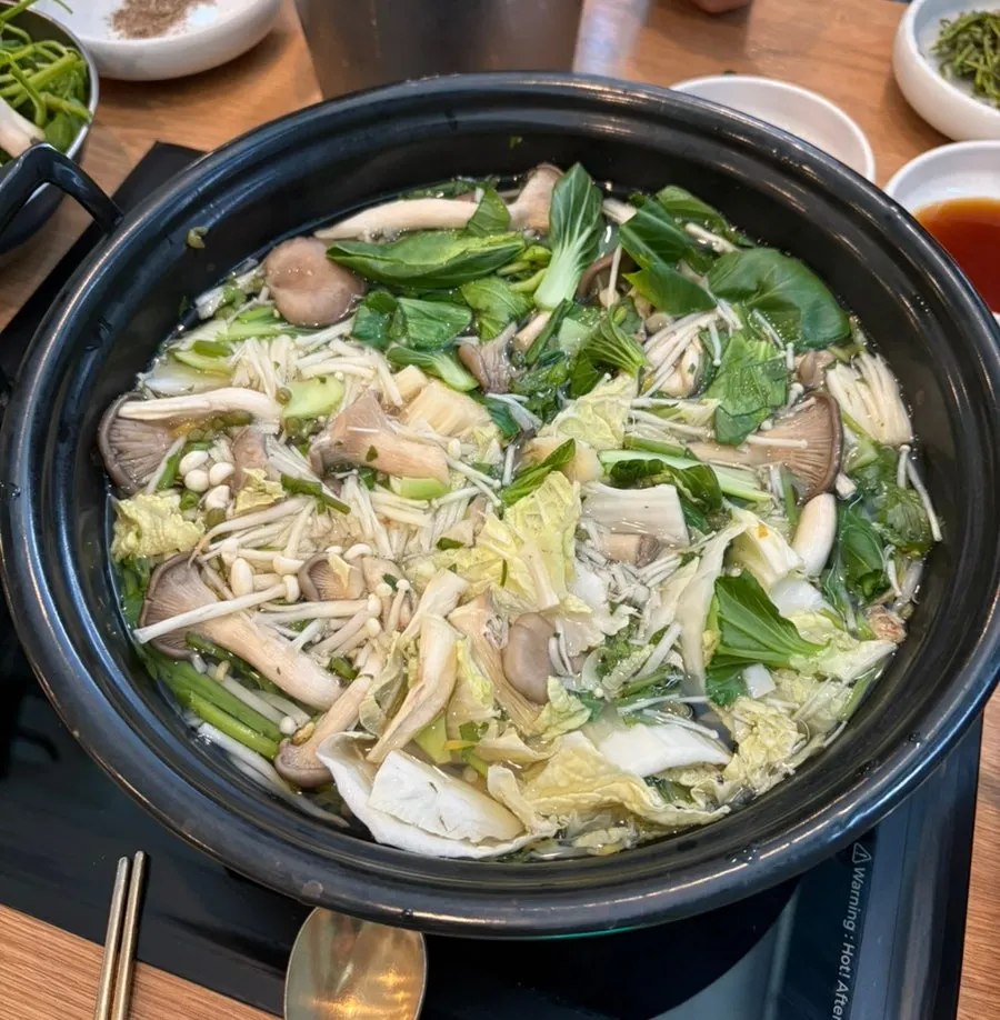 Hot pot broth and accompanying ingredients