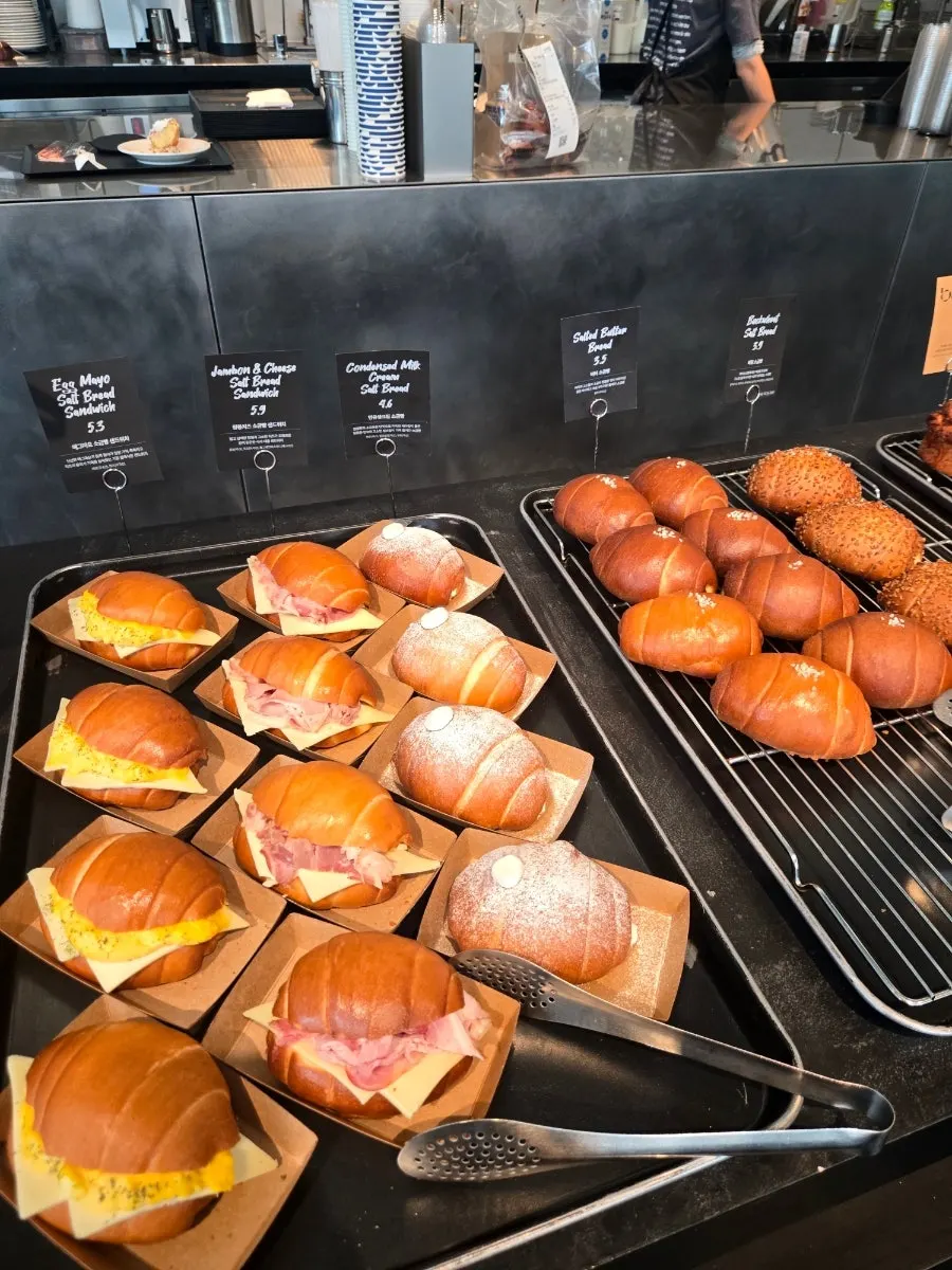 Bakery display case in the middle of the store