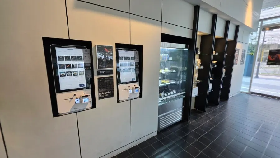Store display with a kiosk and gift items