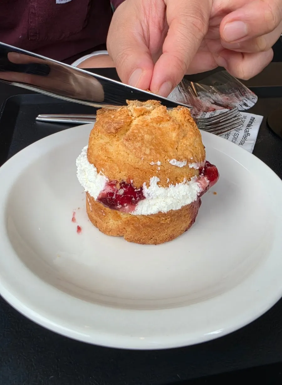 Victoria scone split in half showing the inside