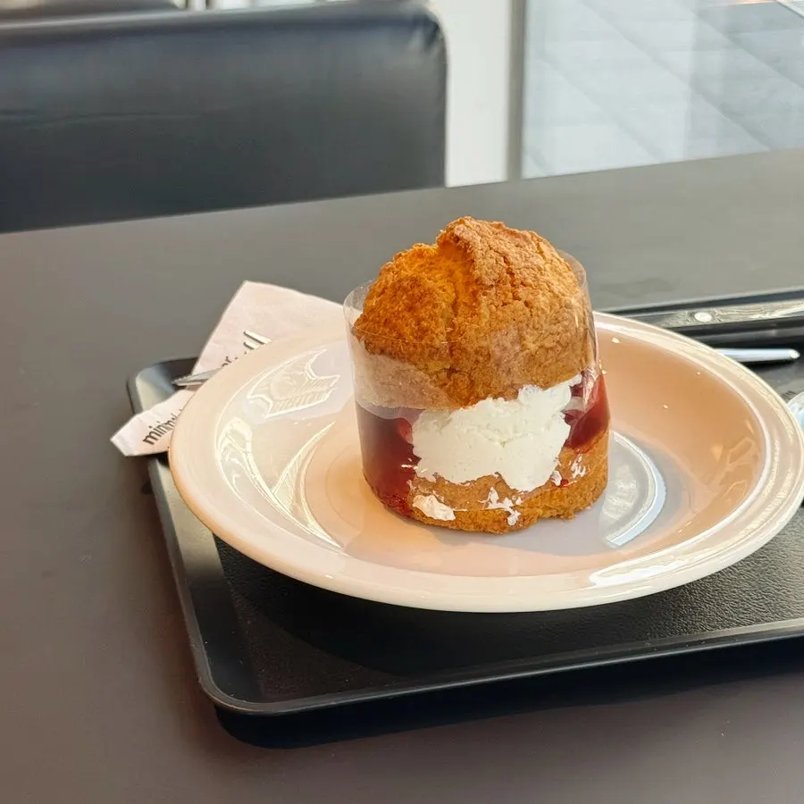 Victoria scone and Helsinki Latte table setting