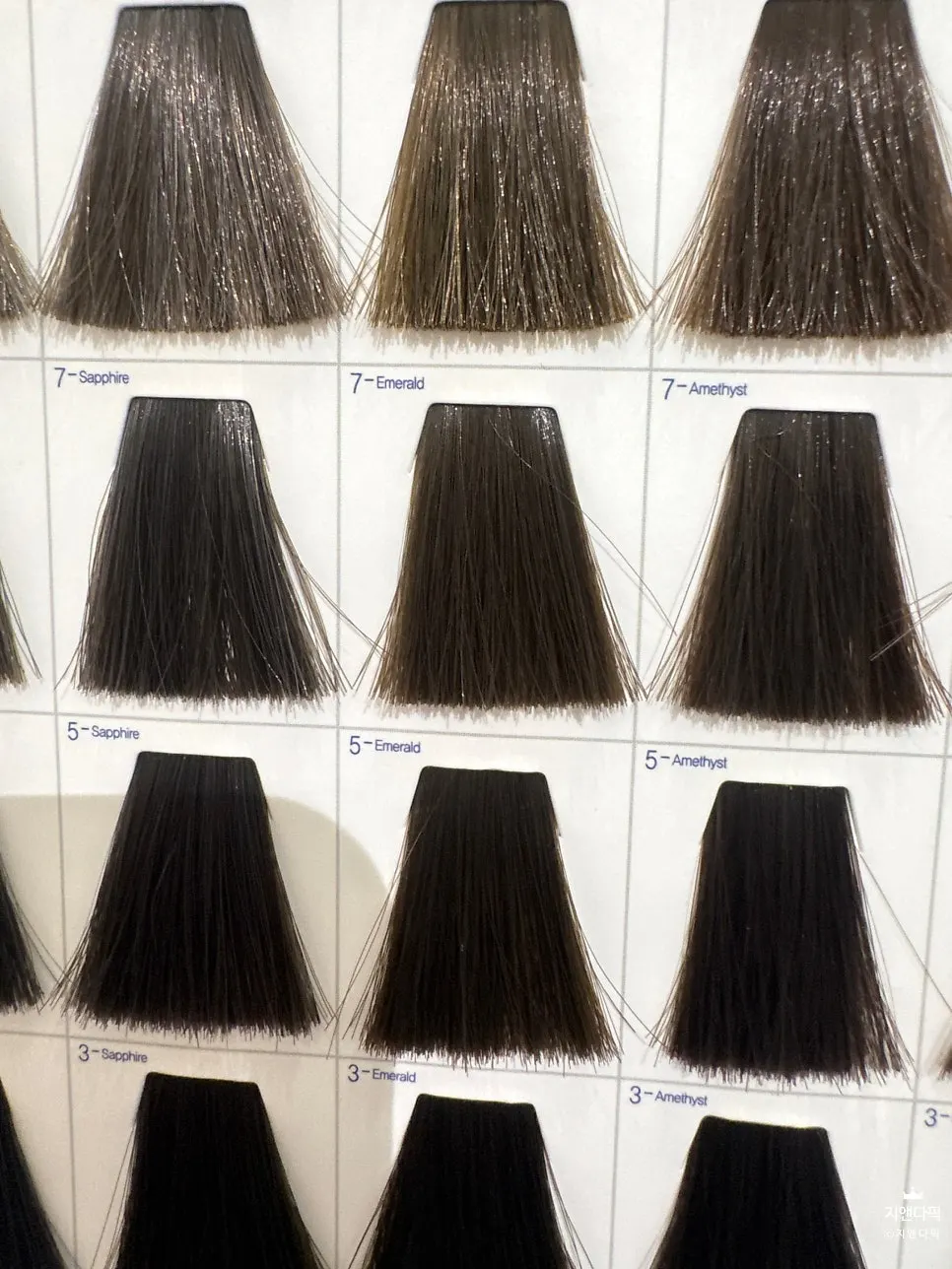 에메랄드 라인이 포함된 컬러차트