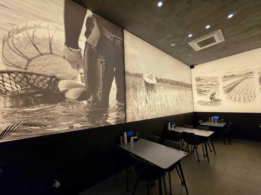 Seaweed soup menu display at the entrance of Haenon Miyeok Gwacheon Direct Branch