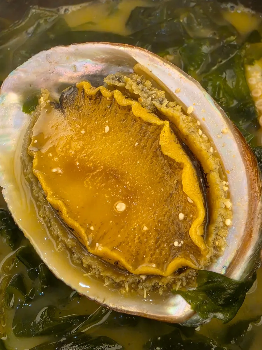 Haesin seaweed soup stone pot bubbling away