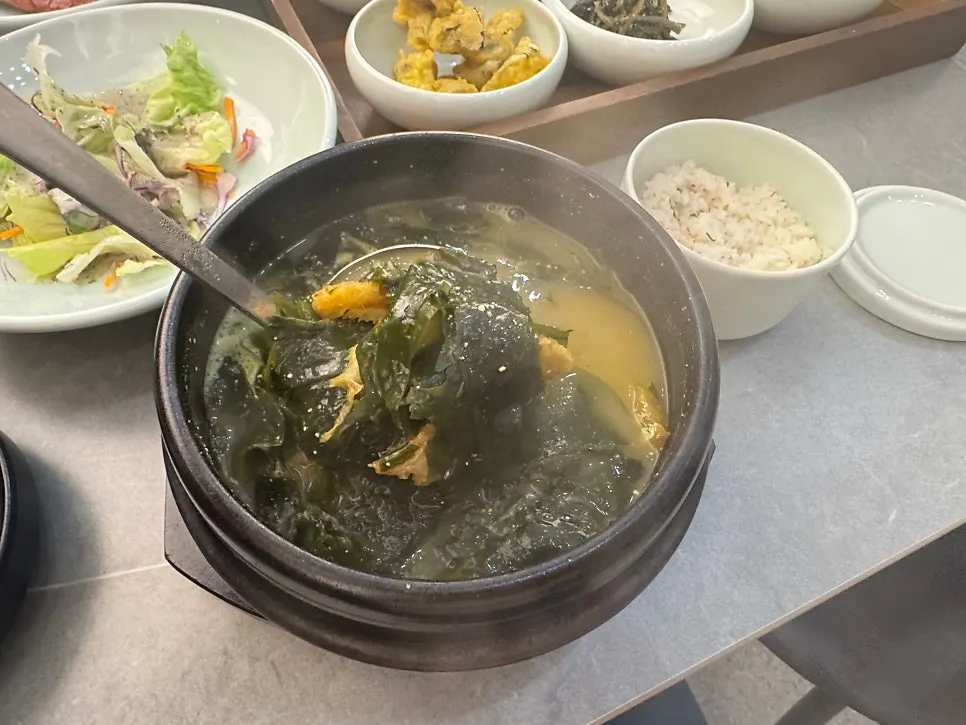 Rich, savory dried pollack seaweed soup
