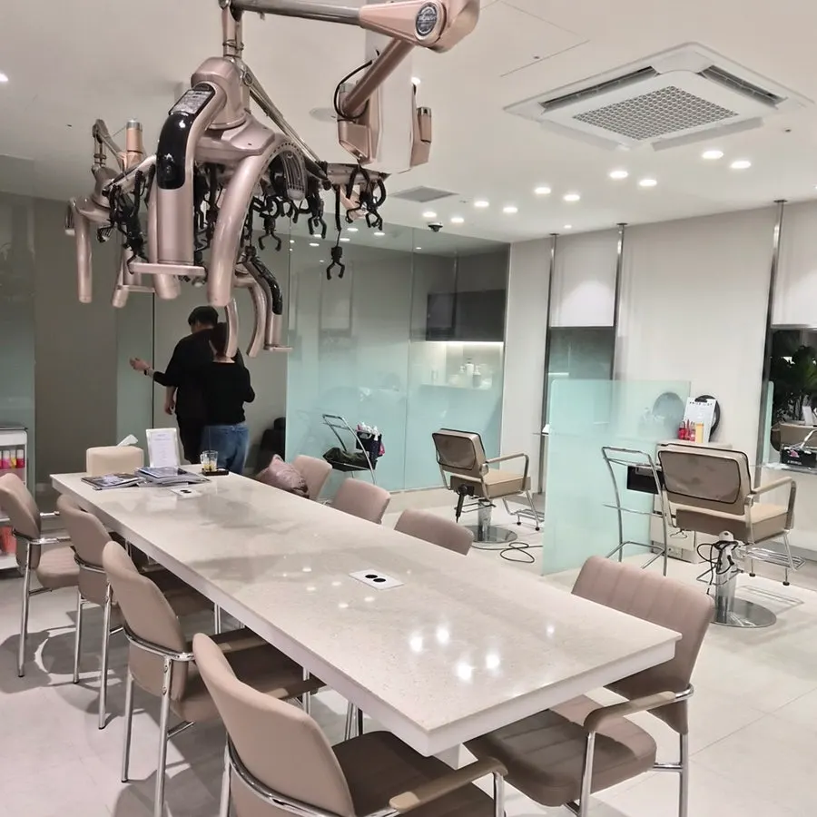 Cleanly arranged salon interior