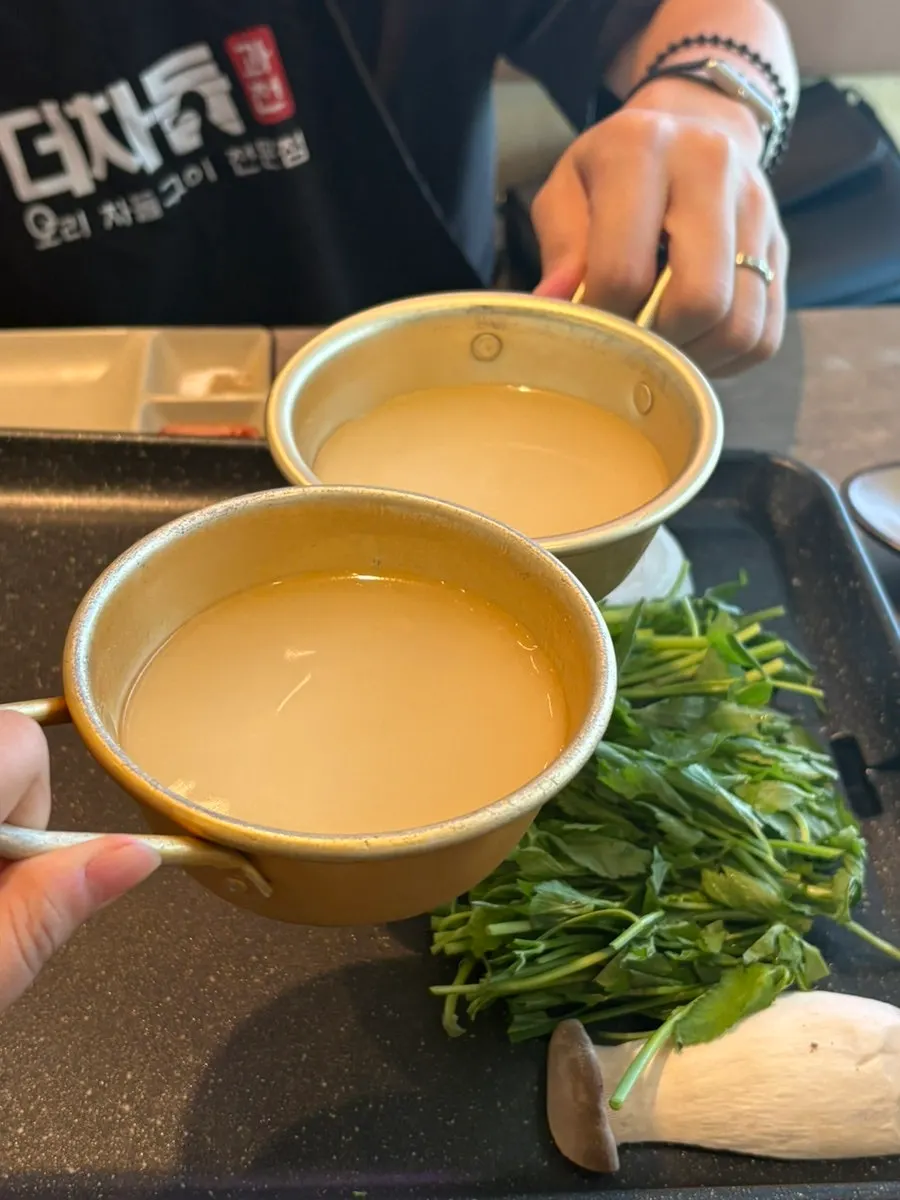 불판에 올린 오리차돌
