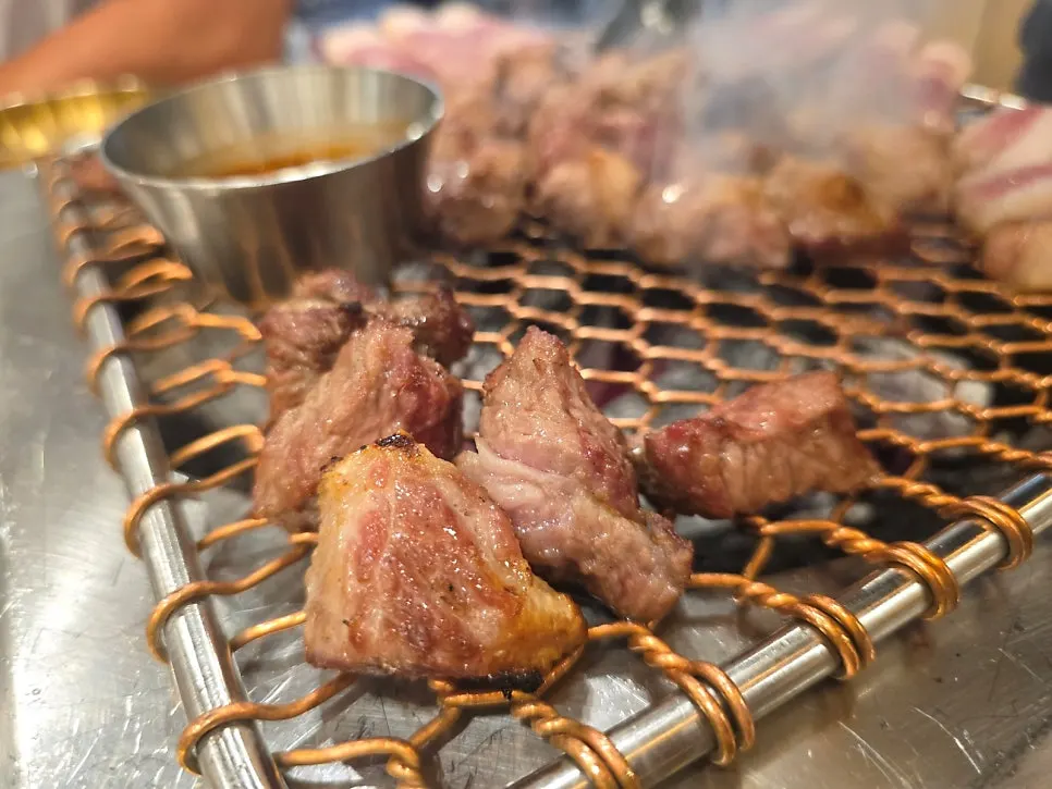Black pork with a smoky charcoal finish