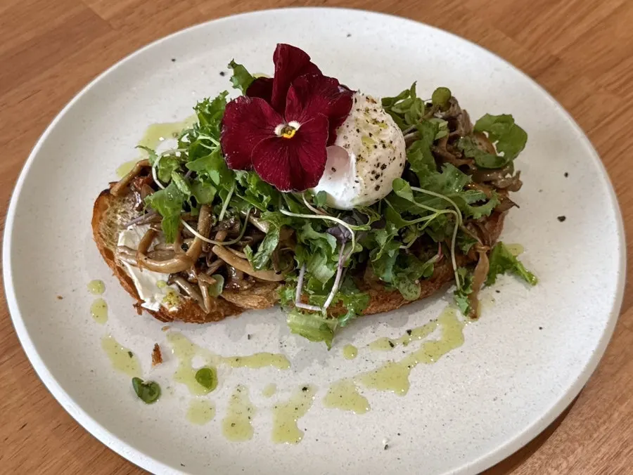 A brunch plate eaten together with the sauce