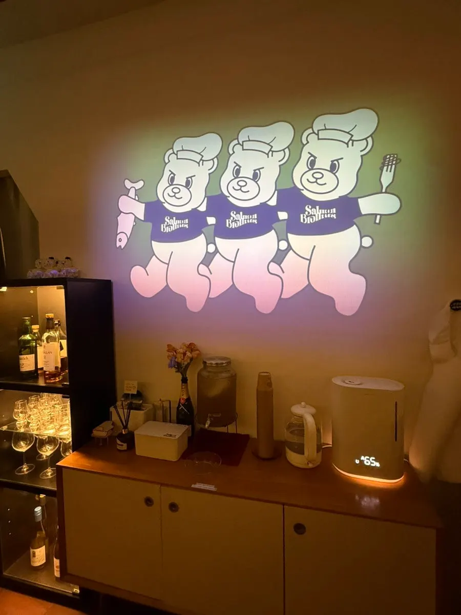Interior with dim lighting and bear figurines