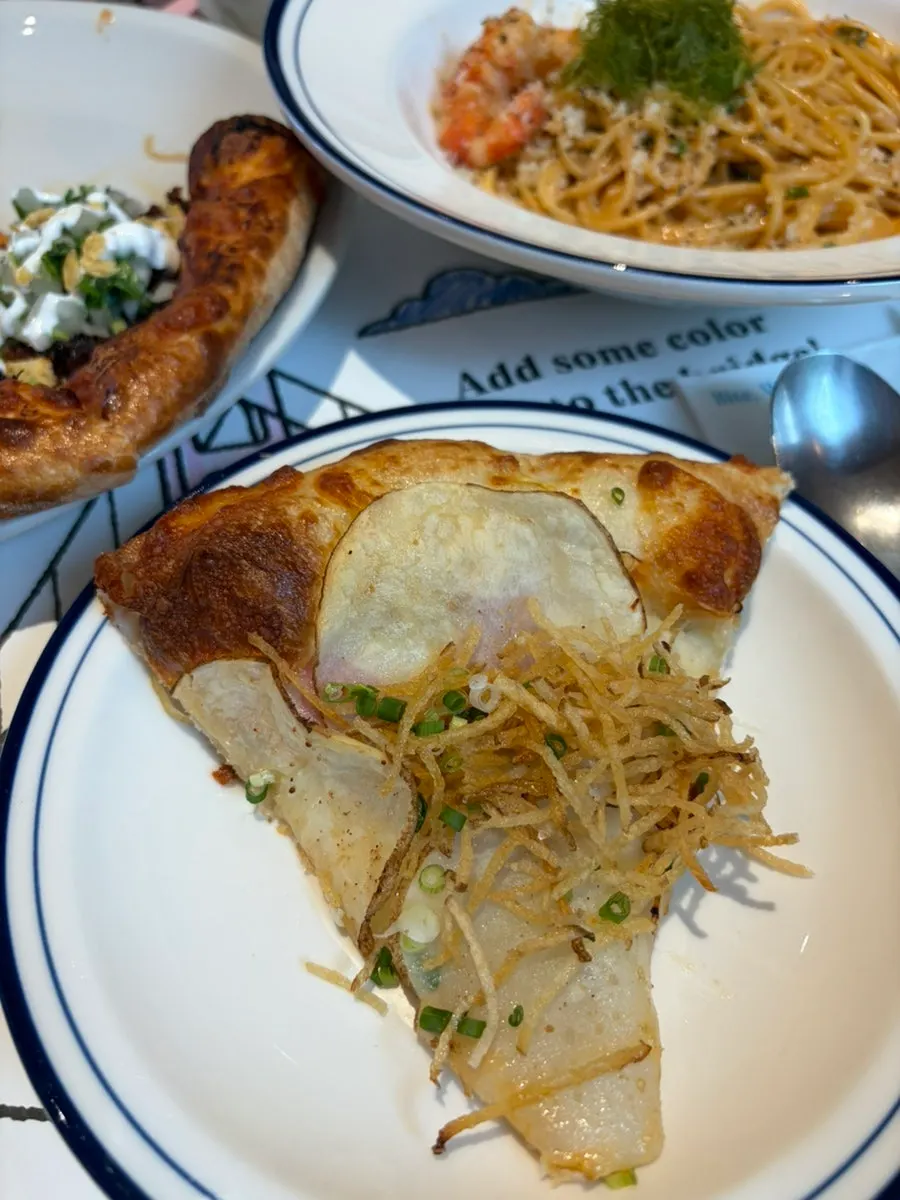 Potato pizza made with Dubak potatoes