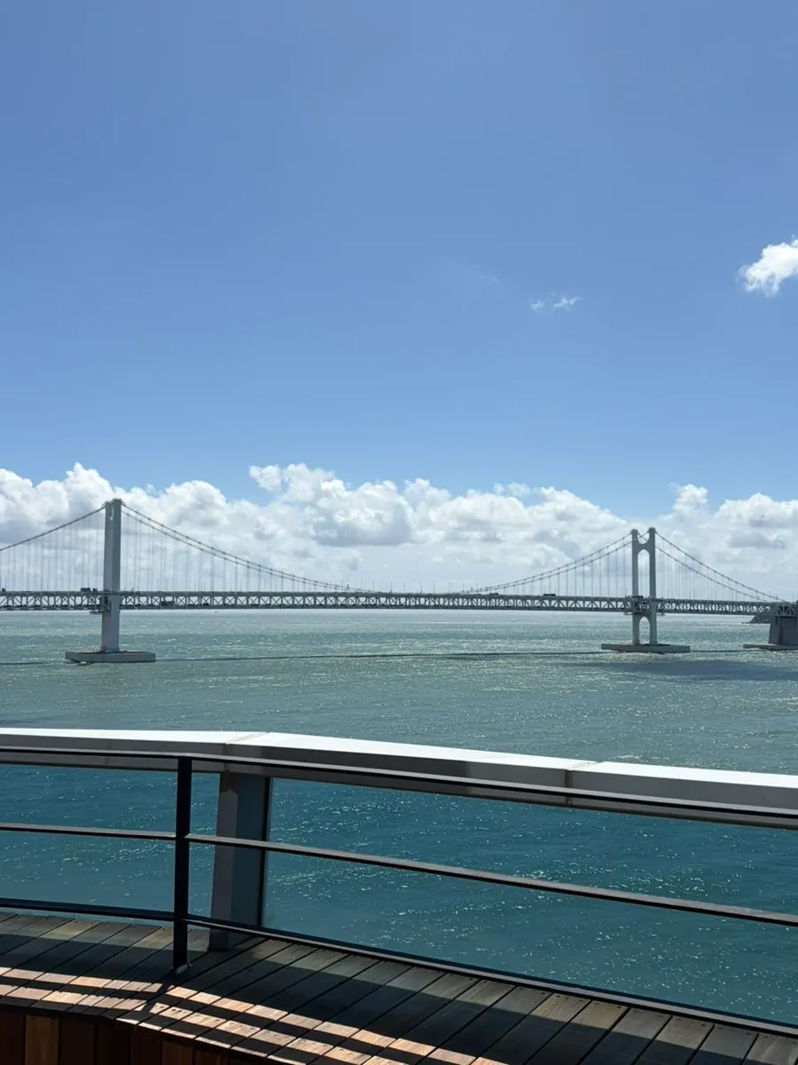 View of Gwangan Bridge and the sea from the window