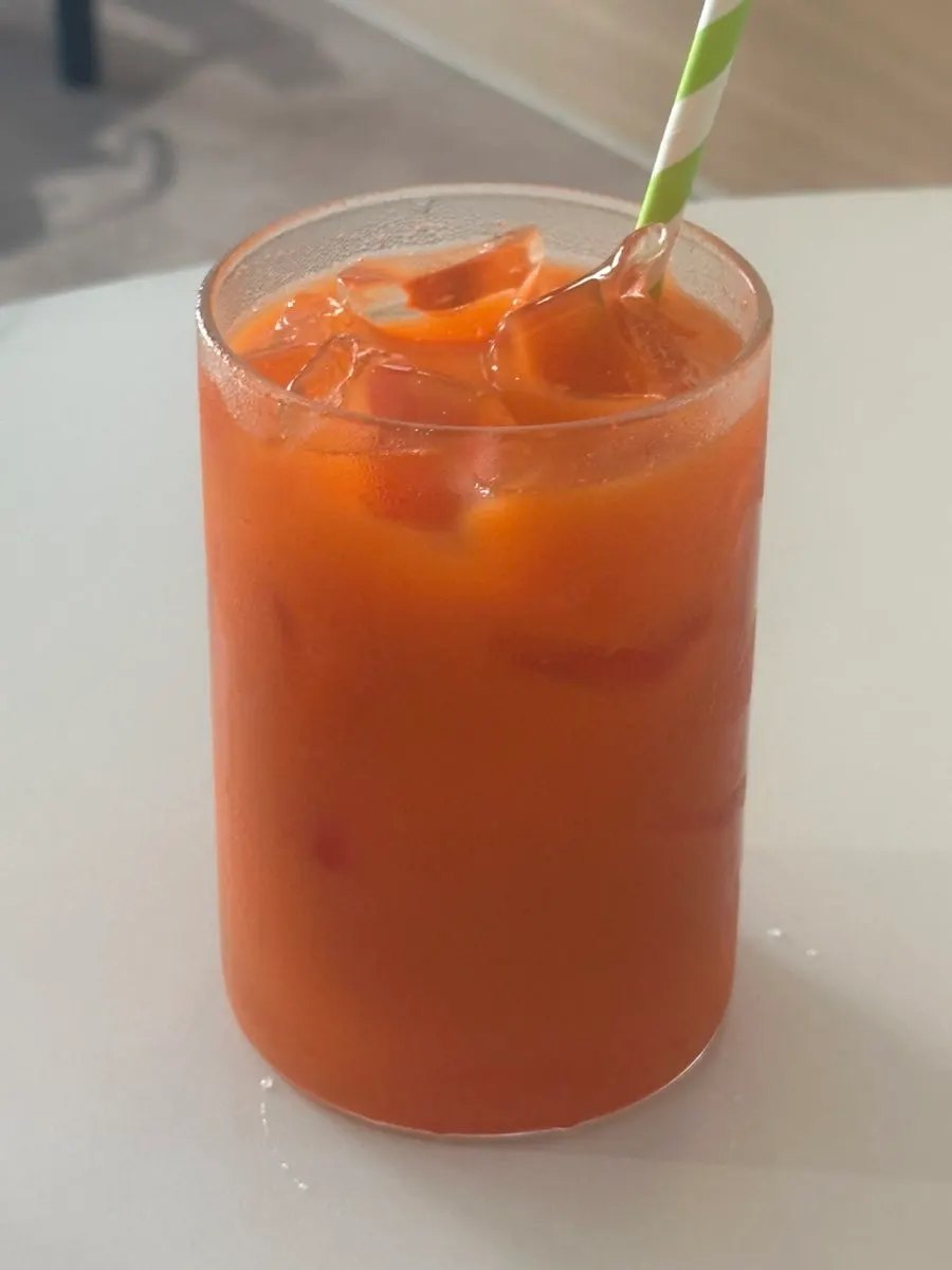 Iced Americano ordered alongside brunch