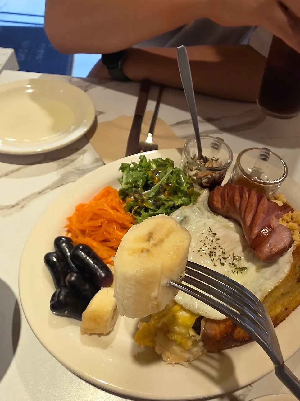 Double French Toast Dish plate with yogurt added