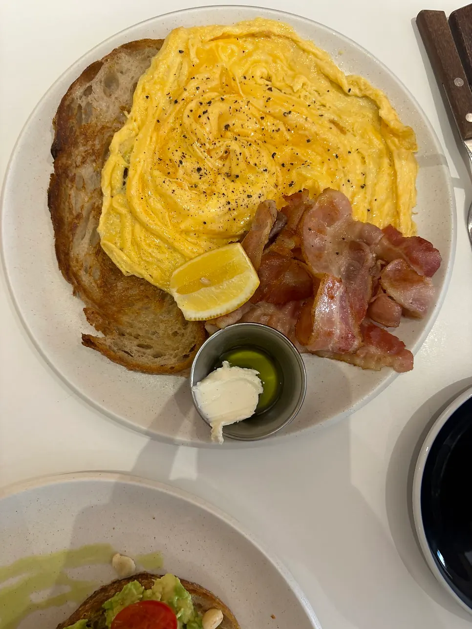 Full brunch spread laid out on the table