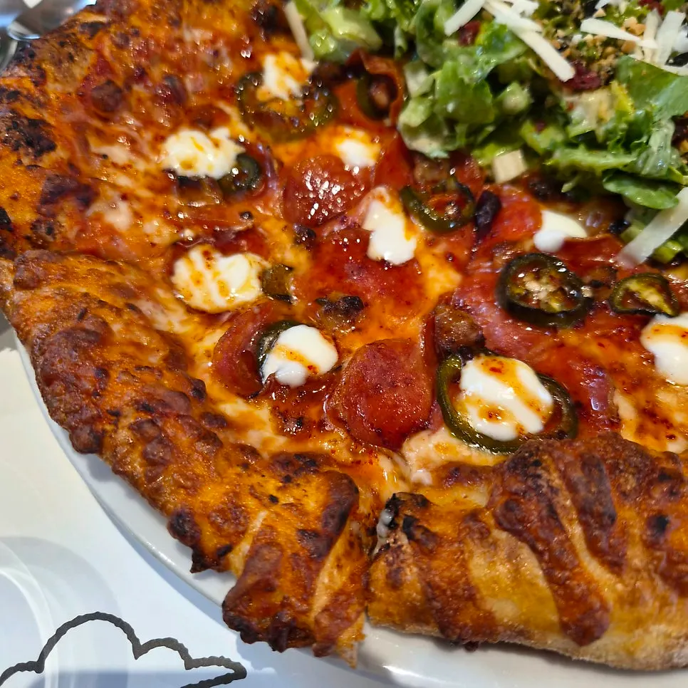 Spicy hot honey pepperoni pizza