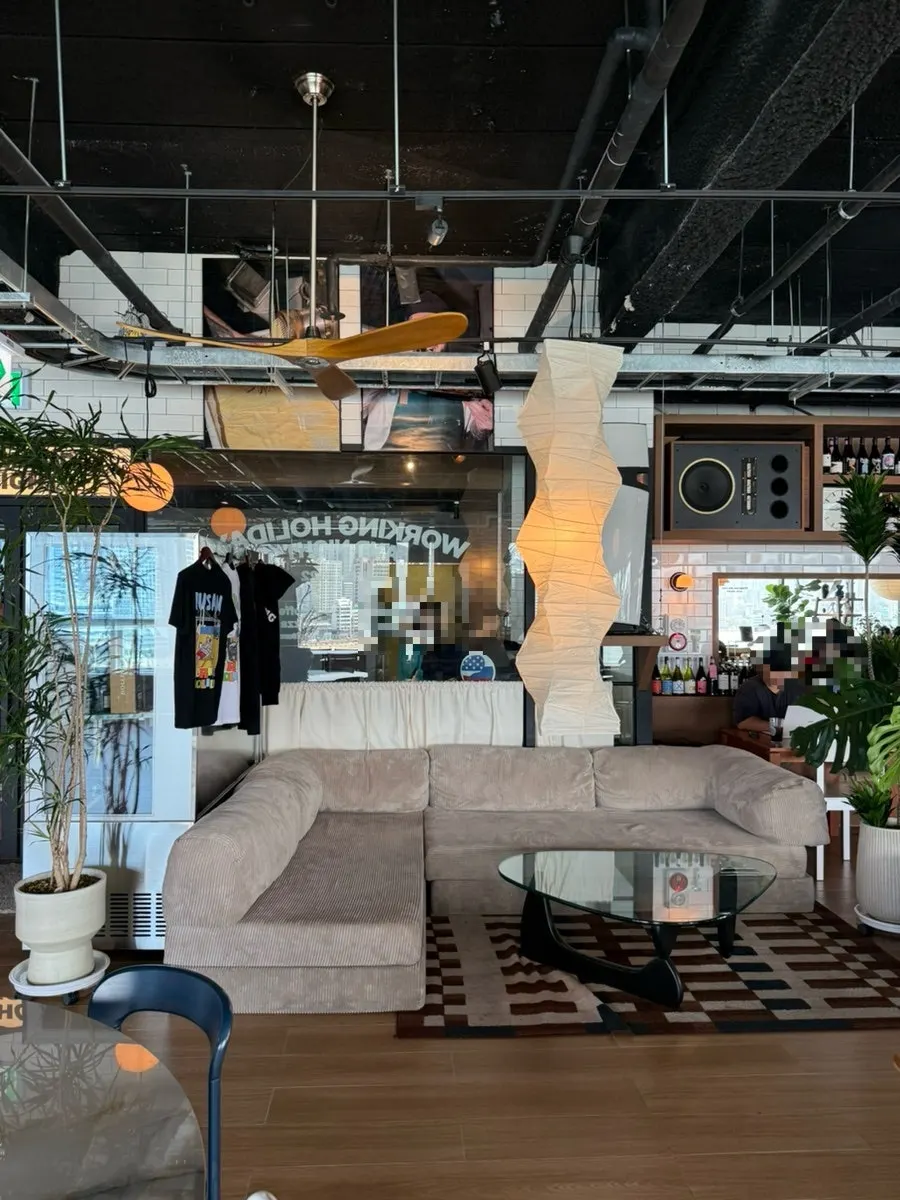 Ocean view from the café with Gwangan Bridge