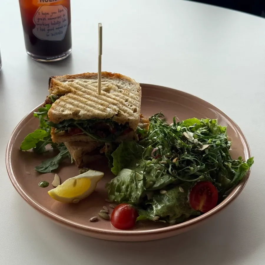 Brunch with salad and sourdough selections