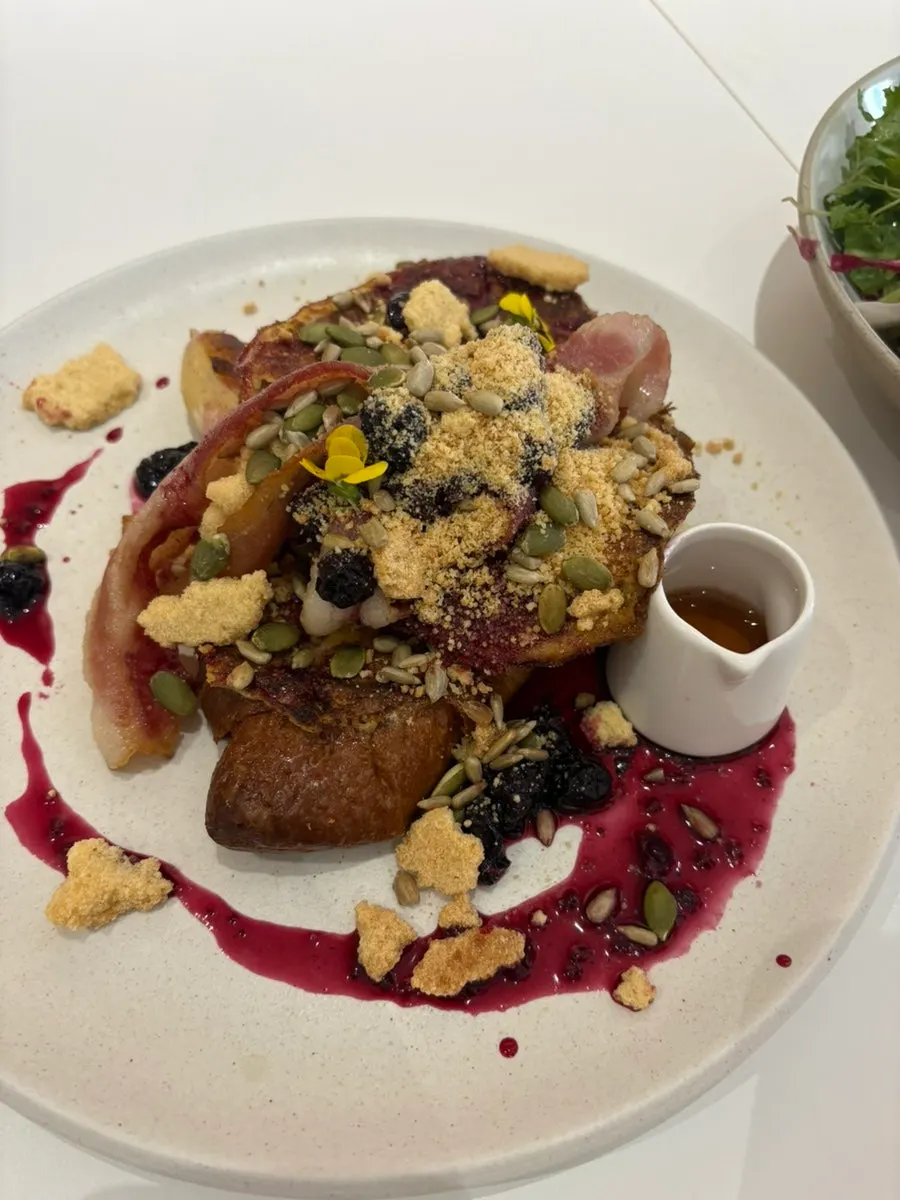 A beautifully plated brunch dish