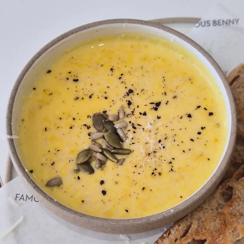 Warm sweet pumpkin soup