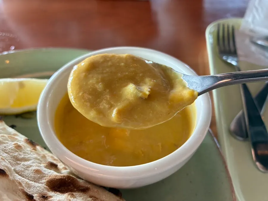 Pumpkin soup served as a side