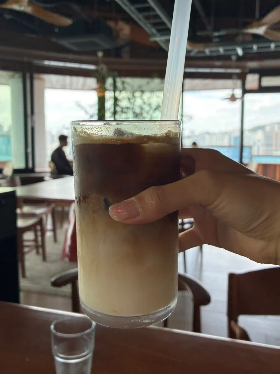 A cup of oat latte