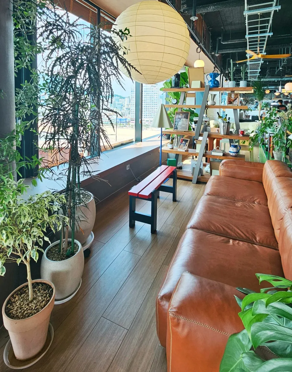 Vertical photo of the window-front seat at Working Holiday on a weekday lunch
