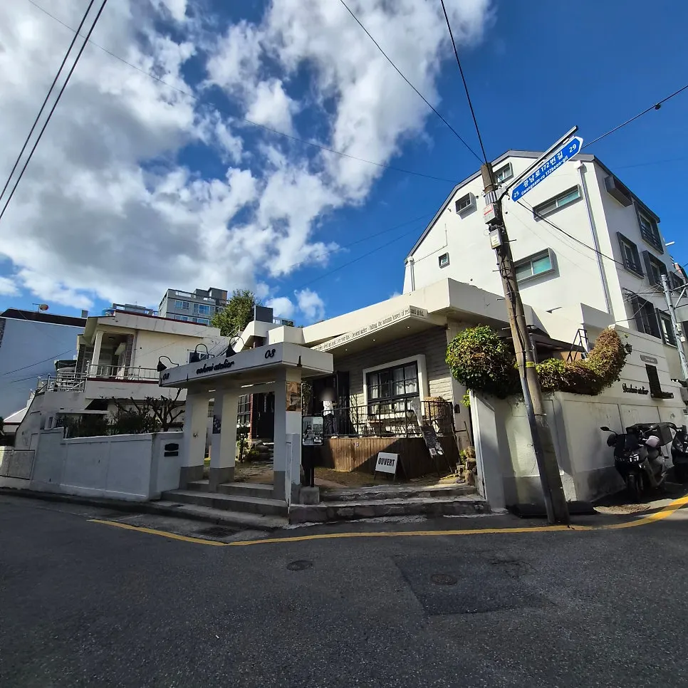 The residential neighborhood near Gwangalli Beach where the café sits