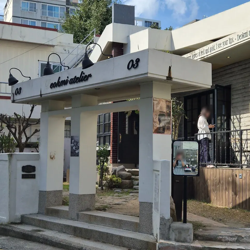 Exterior of the café, renovated from a house