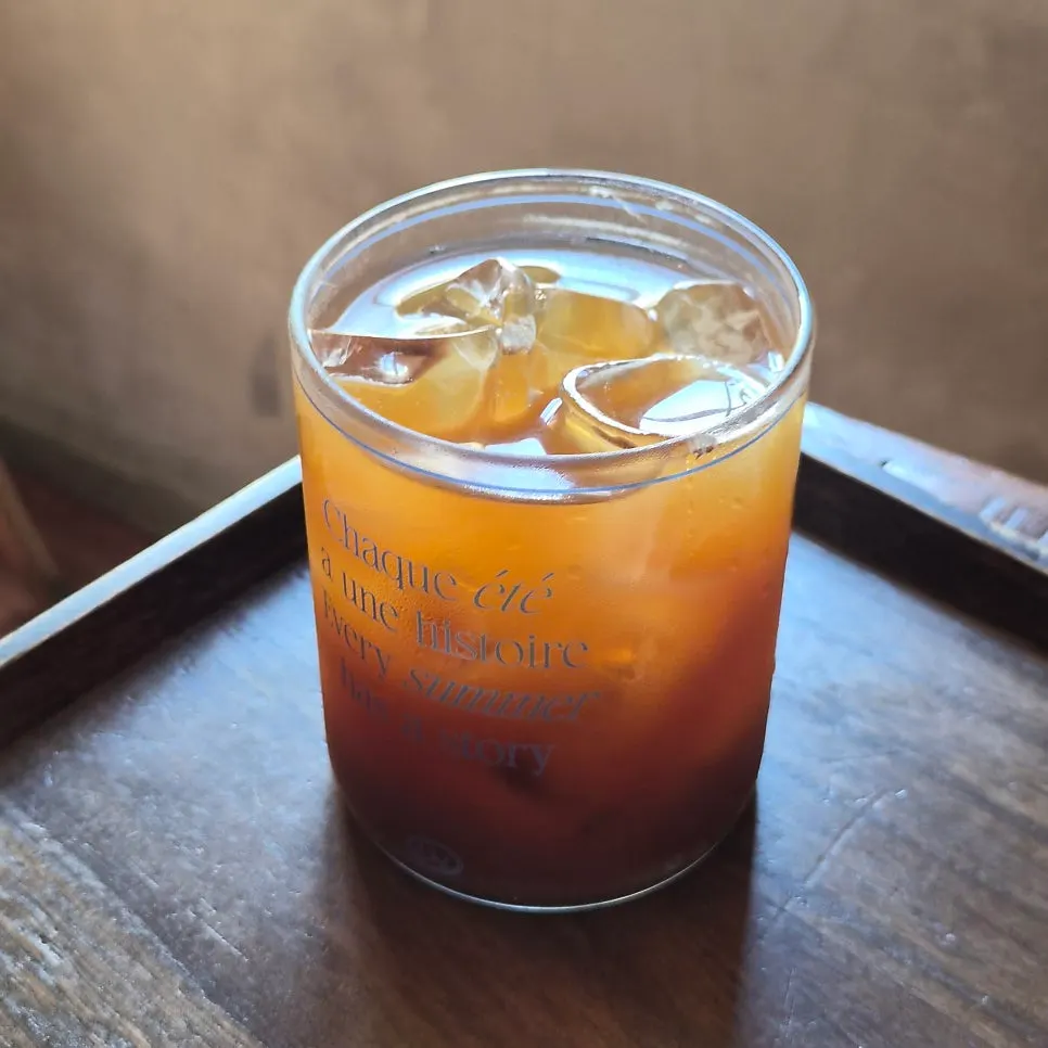 An Americano brewed with seasonal fruity beans