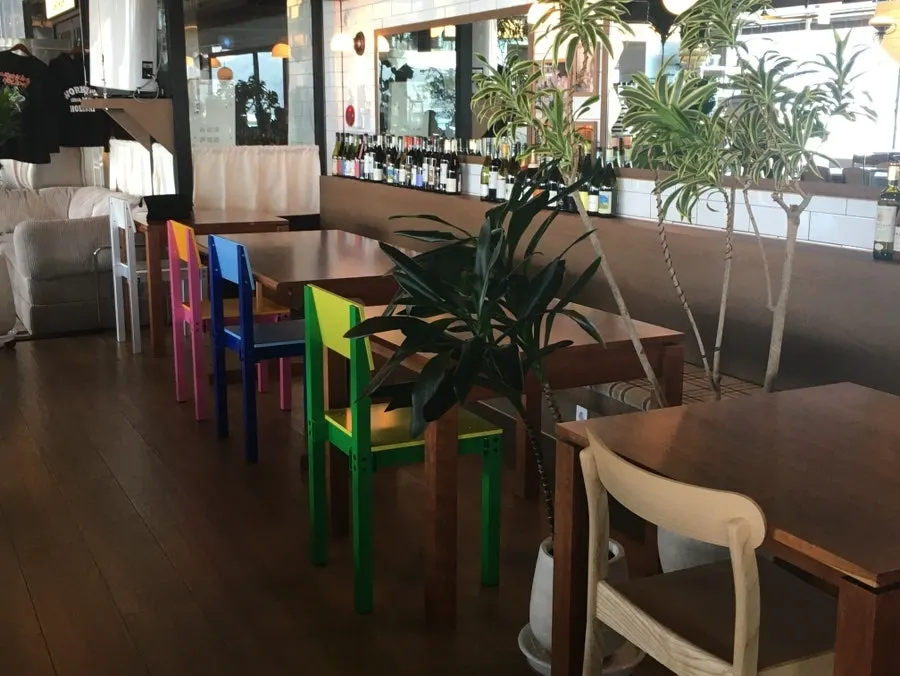 Interior of the ocean-view café