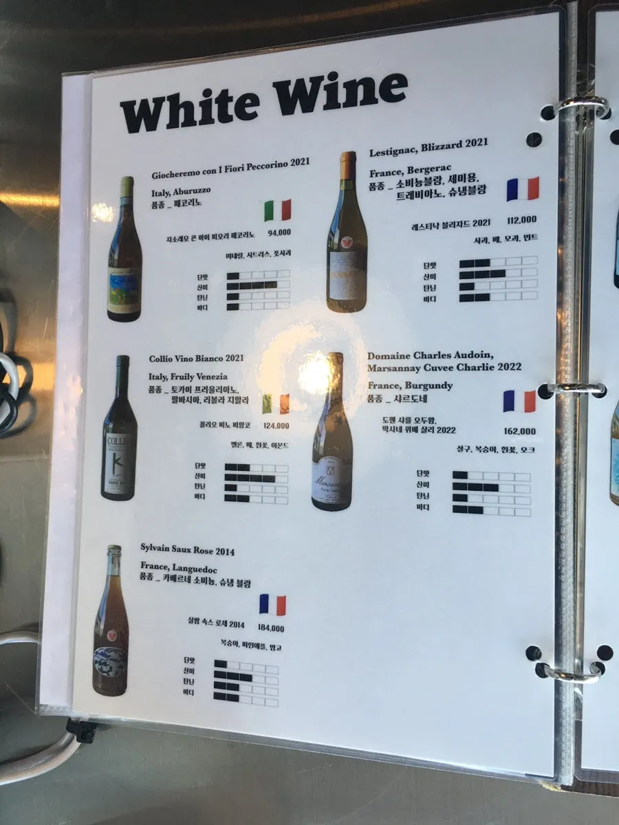 Ade and alcoholic beverage menu guide