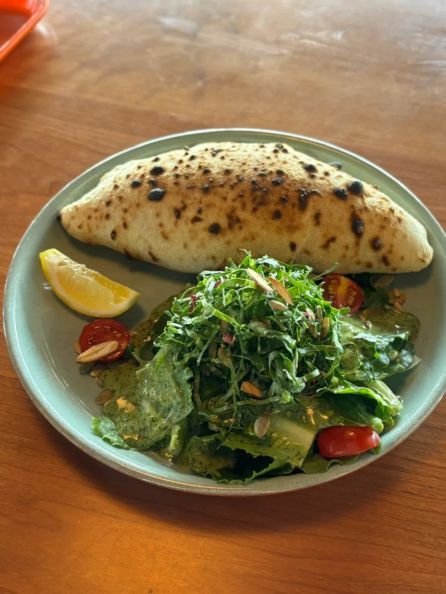 Brunch dishes at a window seat