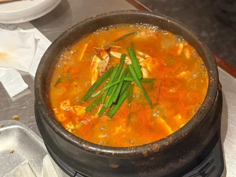 감자 사리 추가한 해물된장찌개